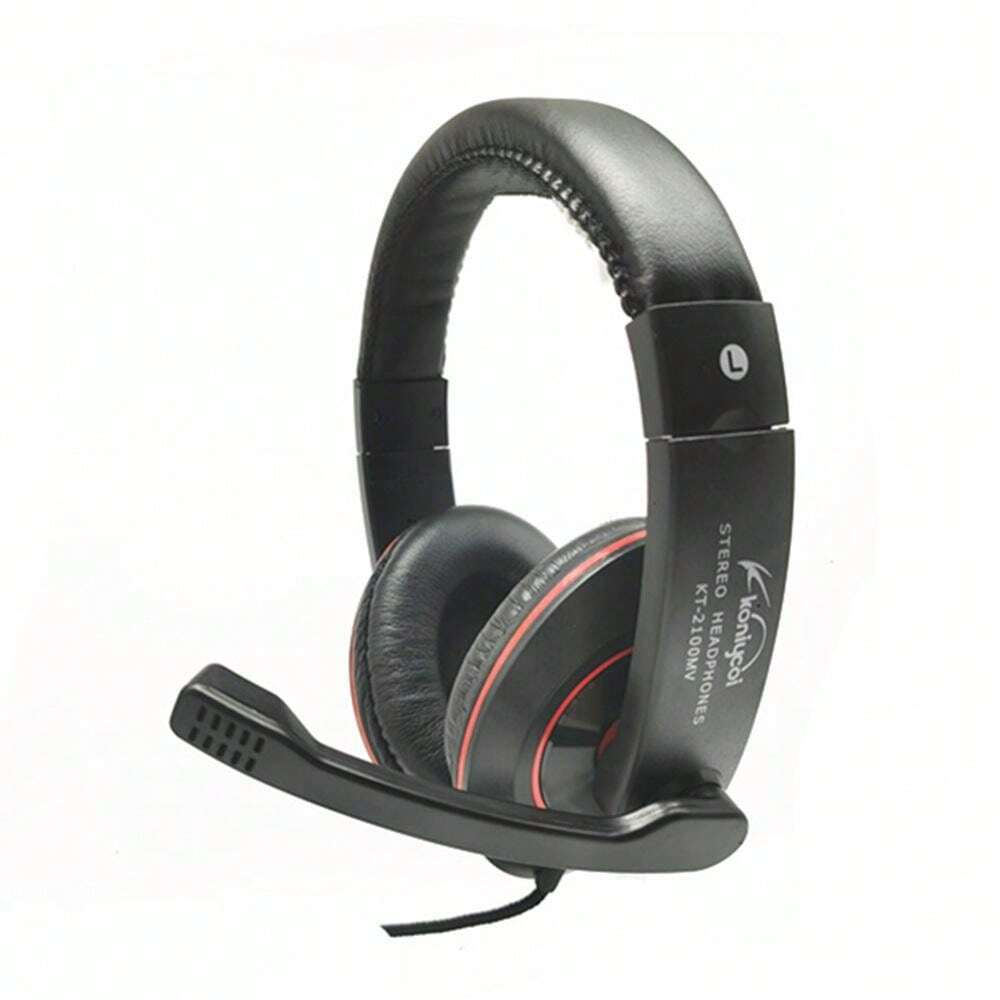 2*3.5mm Stereo Jack Plug Deep Bass Wired Headphones With Volume Control