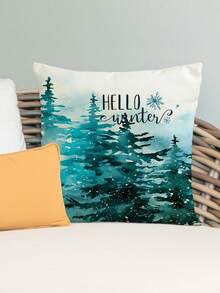 1/4 vỏ gối vải lanh in hình chú lùn và người tuyết Giáng sinh mùa đông, 18*18 inch/45X45cm, trang trí phòng, trang trí phòng ngủ, trang trí ghế sofa (không có ruột gối) - Nhiều màu - Xem 11