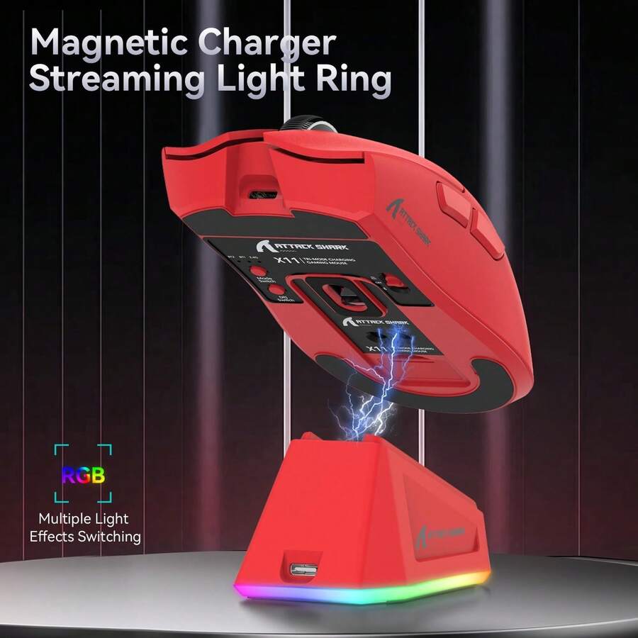 ATTACK SHARK X11 Gaming Mouse With Charging Dock, PixArt
