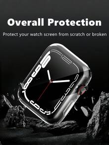 2 件装透明边框保护壳，兼容 Series 10/9/SE/8/7/6/5/4（40mm/41mm/44mm/45mm/42mm/46mm）。全包式透明保护壳，TPU 高清超薄外壳，高灵敏度软质高清屏幕保护膜，全方位防摔。 - 無色 - 查看 9