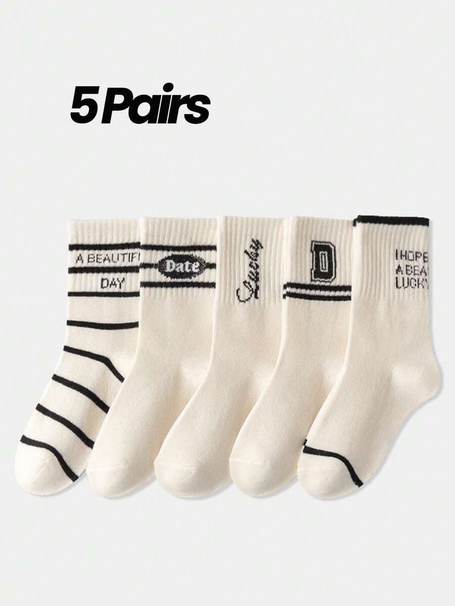 5 Paar Kindersocken, nahtlose Anti-Pilling Alltagssocken, gestreiftes Design für Jungen und Mädchen im Alter von 4-14 Jahren, geeignet für alle Jahreszeiten