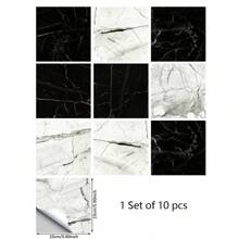 10 pièces/set Autocollant de sol imperméable de style marbre moderne en PVC à décoller et coller. Décalcomanies de sol pour la décoration de la maison, autocollants, décoration murale, décalcomanies vinyle pour la décoration de la maison, articles de décoration de printemps pour rafraîchir votre maison, autocollants de décoration Rama, cadeaux pour anniversaire et remise de diplôme