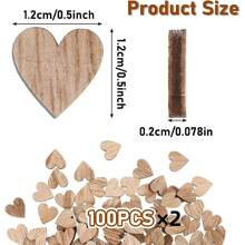 Pack Of 100 Wooden Hearts, 12 Mm Wooden Hearts, Wooden Hearts For Labeling, Wooden Hearts, Small Decoration, Wedding Decoration, Confetti Decoration For Birthday, DIY, Craft, Table,Christmas