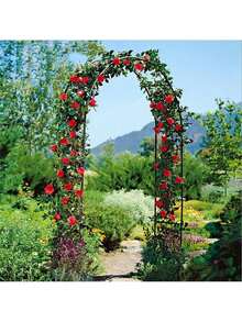 Metal Garden Arch Gothic Arbor Climbing Rose Plants Outdoor Archway Trellis 8ft - 1 - 查看 9