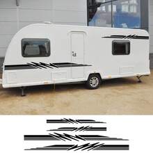 4PCS Auto RV Caravan Side Door Body Stripe Graphic Stickers Reflective Fashion DIY Vinyl Film Decor Decals Decoration Auto Exterior Tuning Accessories - one-size - View 1