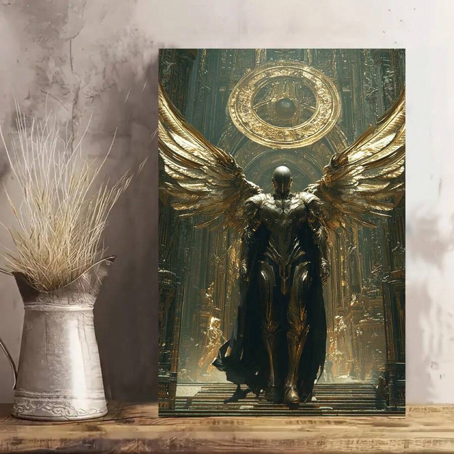 Radiant Angel Wooden Framed Canvas Painting Wall Art Prints For Home Decoration, Living Room & Bedroom, Festival Party Decor, The Best Gifts, Ready To Hang
