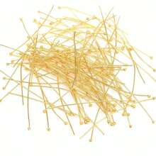 100 件铜球头针，圆头针，用于珠宝制作，可弯曲和切割，适用于 DIY 项链、手镯、耳环珠宝工艺品配件 - 彩色 - 查看 18