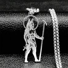 Collar Buster de la Diosa Gato Egipcia en acero inoxidable en colores dorado/negro/plateado, collar retro de Anubis estilo antiguo egipcio, accesorio de moda para hombres y mujeres - collar - Ver 15