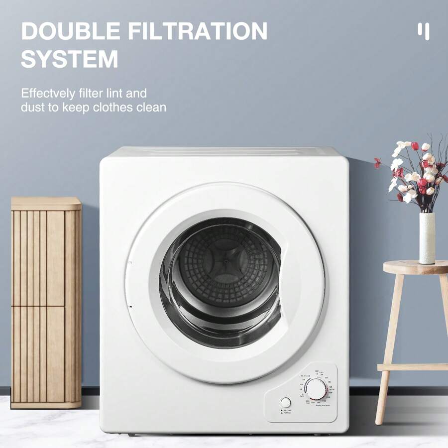 Fohere 4KG Vented Tumble Dryer With 5 Drying Options, 1200W Compact Tumble Dryer - White - View 1