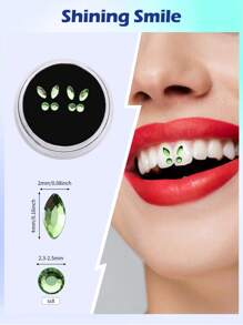 novani 8pcs Sparkling Rhinestone Tooth Gems Simple Minimalist Laser Color Tooth Decorations - Multicolor - View 8