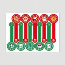 TYFYO 每包100貼3*10cm聖誕卡通長貼紙和圓形自黏貼紙,適用於蛋糕盒diy裝飾 - 紅色 - 查看 14