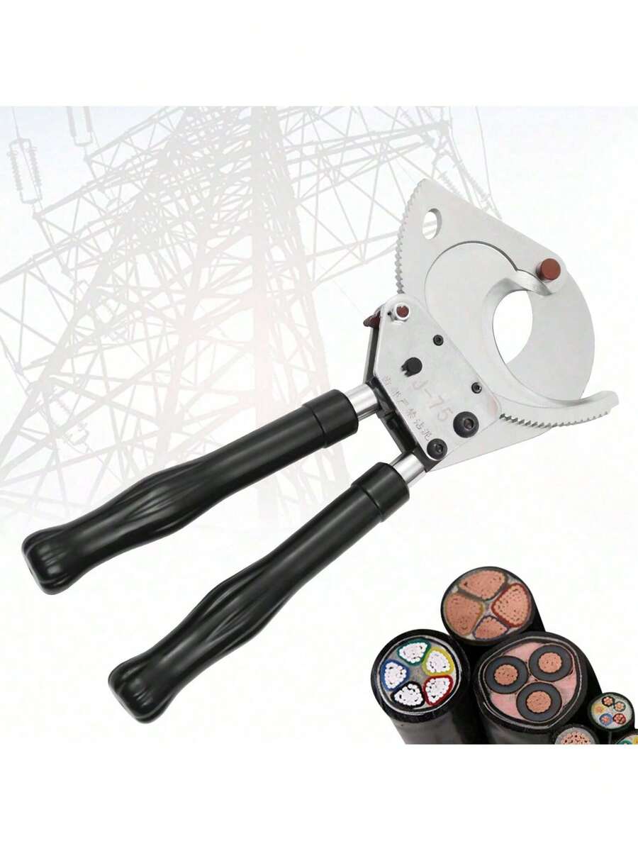 HaroldDol Ratchet Cable  Ratcheting  Heavy Duty Wire  Tool Cut Up To Φ75mm For Copper Aluminum Core Armored Cable (J75) The Best Gift/Present For Family&Friends Happy Christmas - Black and Silver - View 1