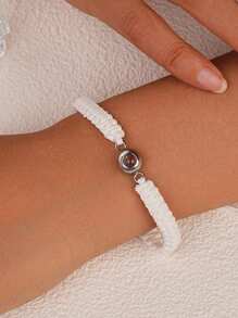 1 Stück personalisierte Foto-Projektions-Armband, rundes Projektions-Foto-Armband, buntes geflochtenes Projektions-Armband, geschlechtsneutrales Design, geeignet für Männer, Frauen, Paar, Familie, Freunde und Haustiere. Weihnachten, Halloween, Muttertag, Vatertag, Valentinstag und Geburtstagsgeschenk