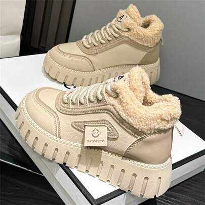 2024 Autumn/Winter New Versatile Warm Lined Shoes Women, Boots, Ankle Boots, Snow Boots, Popular Ladies Boots