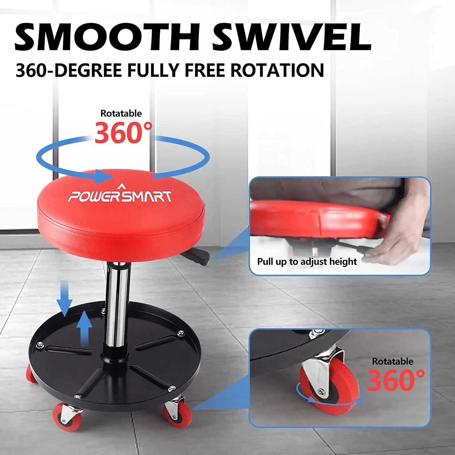 PowerSmart PowerSmart Rolling Mechanics Seat, 300 LBS Capacity Heavy