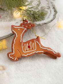 1 pieza Decoración colgante de plástico para el árbol de Navidad con forma de hombre de jengibre, copo de nieve, reno y galleta, adorno navideño para fiesta de Navidad, Halloween, decoración de Halloween