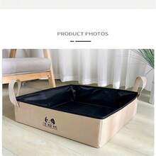 1 pieza Caja de arena para gatos semi-cerrada simple con borde alto para evitar derrames de arena, adecuada para mascotas medianas y pequeñas