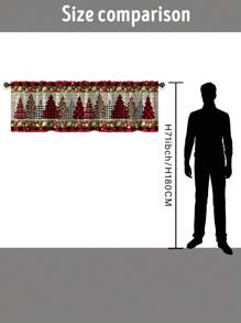 1 件星形装饰树厨房窗帘，现代时尚家居装饰杆口袋窗帘，适合日常使用圣诞节圣诞装饰圣诞装饰圣诞装饰 - 彩色 - 查看 6