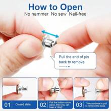 6/12 件装纽扣针，适用于宽松牛仔裤，无需缝纫，无需工具，完美贴合牛仔裤纽扣紧固件，可调节可重复使用金属夹，即时缩小过大裤子腰围 - 彩色 - 查看 3