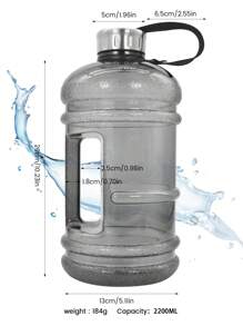 2.2L PET Material Water Cup, Sports Outdoor, Cycling Accessories, Sports Kettle, Outdoor Fitness Cup, Highly Attractive Level Simple Plastic Water Cup, Large Capacity Portable Sports Cup, Water Bottle, Multi-Function Fitness Cup With Rope Water Bottle, It Can Also Be Used As Dumbbell