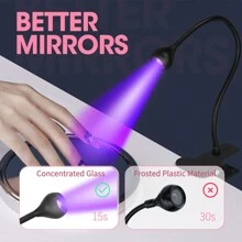 1pc UV Nail Dryer Lamp, LED Portable Nail Lamp With Adjustable 1 Gear, USB Powered Plastic Lamp, Rechargeable, Black, Suitable For Nail Salons And Home DIY