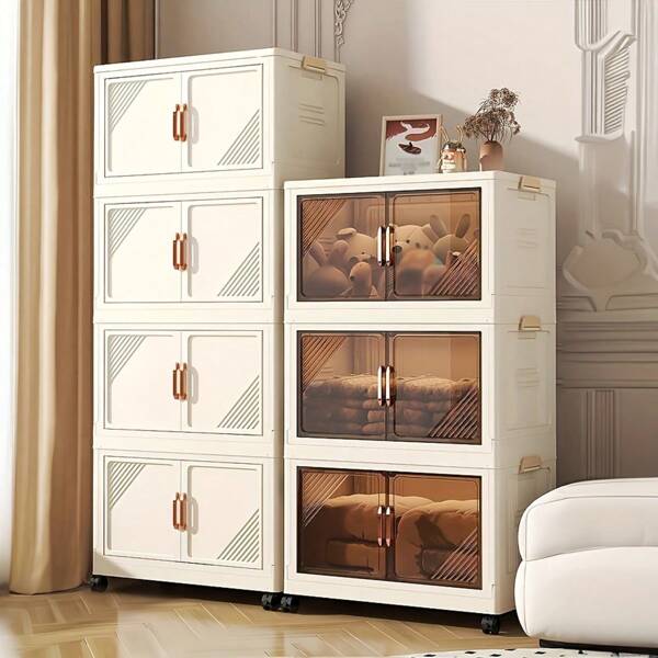 1pc/3pcs/5pcs Plastic Multi-Layer Storage Cabinet Portable Closet 45cm Children Clothing Storage Spacious Drawer Type Toy Sundries Organizer For Living Room, Kitchen, And Bedroom Closet -Home Decor Essentials And Space Saving Solution