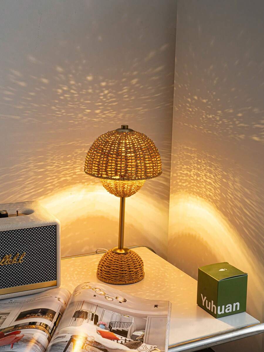 Tiworld A Hand Woven Bamboo LED Decorative Small Table Lamp