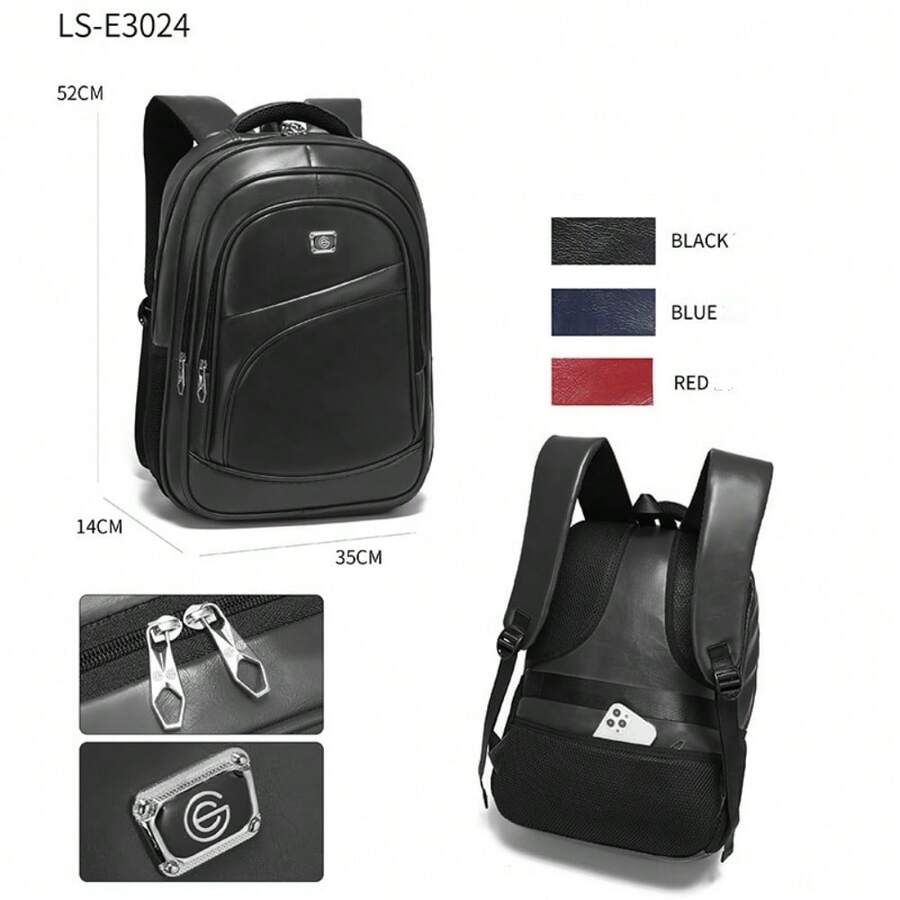 DIOSA LUNA Mochila Resistente Al Agua De Moda Con Letra Roja Cosida En Parches, Con Cremallera, Múltiples Bolsillos Y Gran Capacidad Para Estudiantes Mochila escolar extra grande, práctica y funcional para el dormitorio universitario y estudiantes en tránsito.mochila suave - Negro - Ver 1