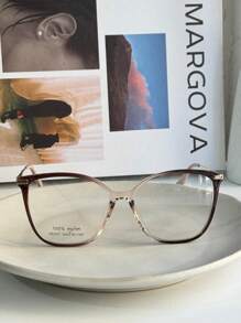 Women's SQUARE Modern Glasses Frame 68337 - Rượu sâm banh - Xem 2