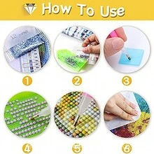 Bộ tranh đính đá 5D tự làm hình mèo đêm đầy sao, tranh trang trí tường bằng vải canvas đính kim cương tròn, bộ quà tặng thủ công 11,81x15,75 inch không có khung - Nhiều màu - Xem 7