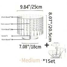 1 Piece Or 1 Set Acrylic Cake Stand, Round Cupcake Stands, Clear Dessert Display, Afternoon Tea Cup Cakes With Crystal Chandelier For Weddings Birthday Party Baby Shower Dinner Table Decor (DIY Requires Self Installation And Easy Operation, The Specific Quantity Of Accessories Is Indicated In The SKU Diagram)Christmas Gift