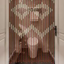 YUNRUX Bamboo Bead Curtain String Door Curtains Beaded Wooden Curtain,Coffee White,For Room Divider Door Living Room Balcony Decoration - Coffee Brown - View 2