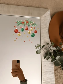 1pc Bathroom Sticker Cheer Toilet Lid Decal - Colorful Leaf & Star Design, Self-Adhesive For Festive Home Decor, Decoration, Bathroom, Stickers, Wall Decal, Vinyl Decal For Home Decorations, Spring Decoration Items Refresh Your Home, Rama Decoration Stickers Christmas  Christmas Decor  Christmas Decorations Christmas Decoration Room Decor Kitchen Decor - Multicolor - View 14