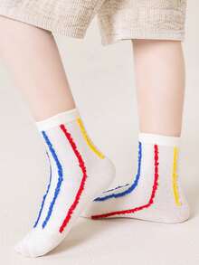 5 双儿童袜子，无缝防起球卡通动物图案，适合 4-14 岁女孩，四季穿着，秋冬 - 彩色 - 查看 9