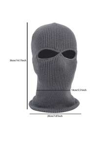 1Pc Motorcycle&Bicycle Riding Windproof Knit Hat Skiing Mask Warm Balaclava Full Face Cover Headwear Unisex Outdoor Sports Cycling Hiking Fishing Hat - Multicolor - View 3