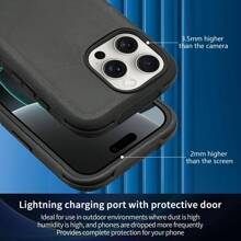 FOGEEK Custodia protettiva per iPhone 17 Pro Max, aggiornata, 3 in 1, resistente agli urti, anti-caduta, antiscivolo - nero - Visualizzare 5