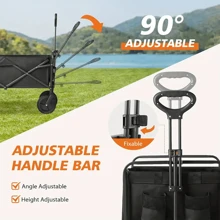 1pc Outdoor Portable Folding Camper, Large Capacity Garden Beach Cart, All Terrain Wheels, Heavy Duty Utility Vehicle With Drink Holder For Shopping, Sports Camping, Outing Vacations And Other Outdoor - Multicolor - View 5