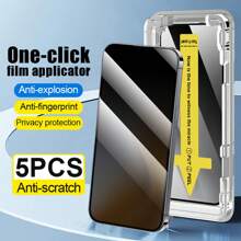 5 miếng dán màn hình điện thoại chống nhìn trộm dễ dàng lắp đặt - màu đen - Xem 20