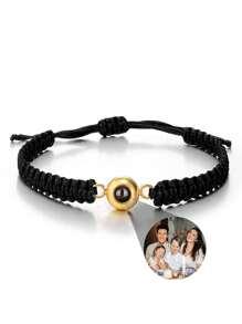 1 Stück personalisierte Foto-Projektions-Armband, rundes Projektions-Foto-Armband, buntes geflochtenes Projektions-Armband, geschlechtsneutrales Design, geeignet für Männer, Frauen, Paar, Familie, Freunde und Haustiere. Weihnachten, Halloween, Muttertag, Vatertag, Valentinstag und Geburtstagsgeschenk