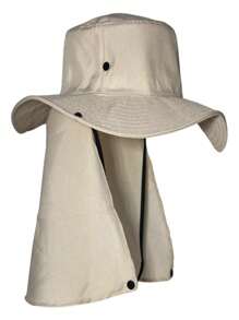 Australian Fisherman Hat Fishing Cap Neck Protection Sun Australian Camping Fisherman Hat Neck Protection - 米色 - 查看 1