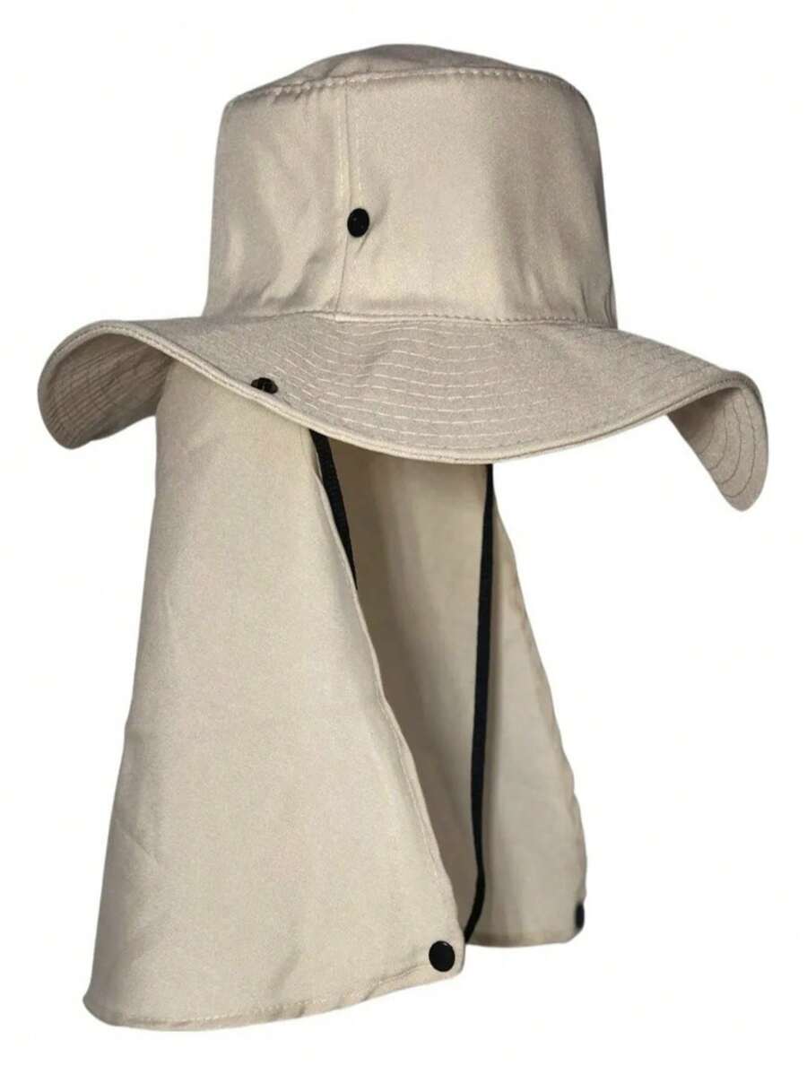 Australian Fisherman Hat Fishing Cap Neck Protection Sun Australian Camping Fisherman Hat Neck Protection - 米色 - 查看 1