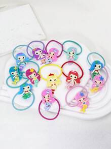 12 Stück sortierte schöne Meerjungfrauen Haargummis, Haraccessoires für Mädchen, Kindergeburtstags Geschenk, Party Dekoration, Prinzessinnen Kostüm, zufällige Stile und Farben - Verschiedenfarbig - Übersicht 7