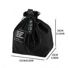 Simple Drawstring Thermal Lunch Bag, Japanese Style Linen Industrial Fabric Canvas Picnic Bento Bag (Drawstring Material Random) Insulated Woman Lunch Box Bag For Women Ladies School Supplies Stuff Accessories