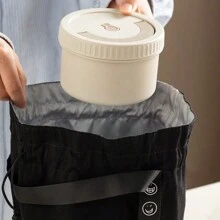 Simple Drawstring Thermal Lunch Bag, Japanese Style Linen Industrial Fabric Canvas Picnic Bento Bag (Drawstring Material Random) Insulated Woman Lunch Box Bag For Women Ladies School Supplies Stuff Accessories