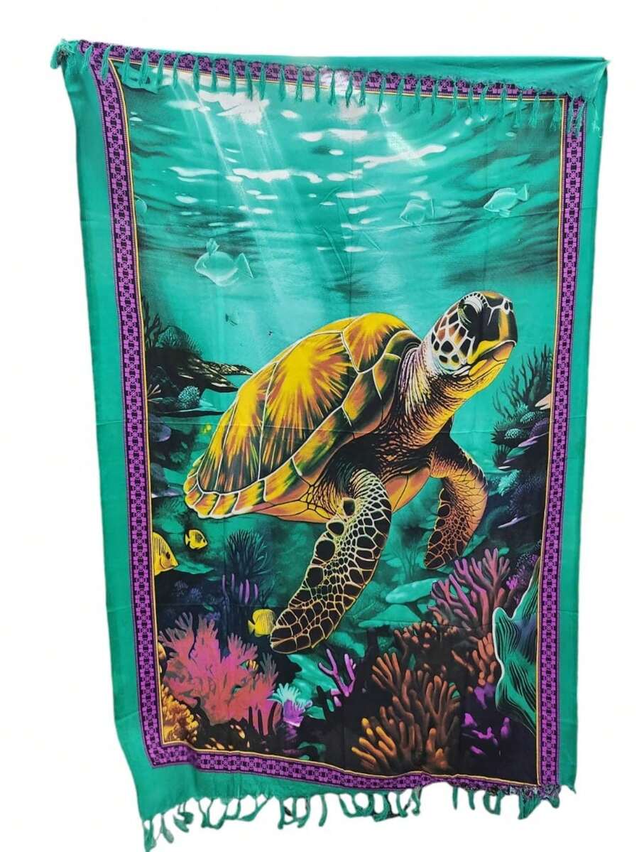 TRICOZHU BEACH COVER-UP CANGAS LOTS OF  PRINT Elephant Owl Lion Tiger Dolphin Flower COLORFUL PLAIN ..... - màu nâu - Xem 1