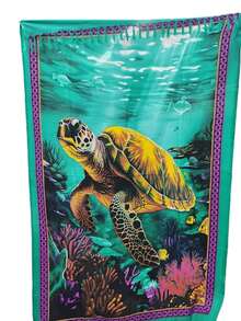 TRICOZHU BEACH COVER-UP CANGAS LOTS OF  PRINT Elephant Owl Lion Tiger Dolphin Flower COLORFUL PLAIN ..... - màu nâu - Xem 2