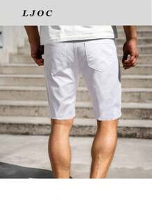 Premium Men's Adult Shorts Bermuda Twill Colored Jeans Various Colors--From Factory - trắng - Xem 3