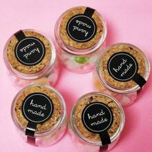 TYFYO 每包100貼3*10cm聖誕卡通長貼紙和圓形自黏貼紙,適用於蛋糕盒diy裝飾 - 紅色 - 查看 5