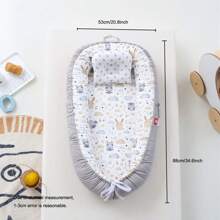1 pièce Nid bébé style hibou gris portable avec oreiller, lit bébé dans le berceau, Saint-Valentin