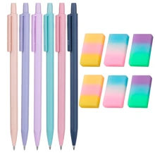Ensemble de 12 crayons à papier mécaniques pastel : légers, rétractables avec des pointes de 0,5/0,7 mm pour l'art et l'écriture, poignée confortable pour la rentrée scolaire